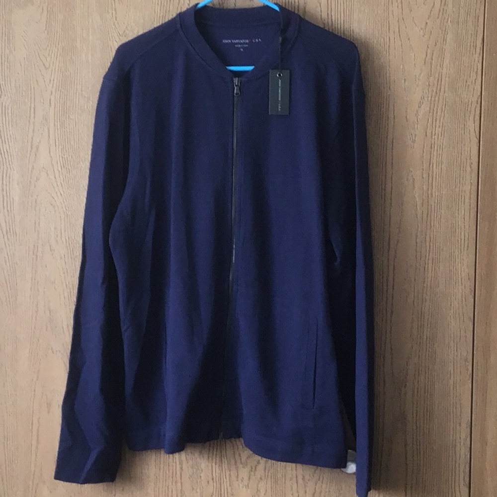 John Varvatos blue zip up. Size X-LARGE. Got it NWT. Worn twice. Very nice